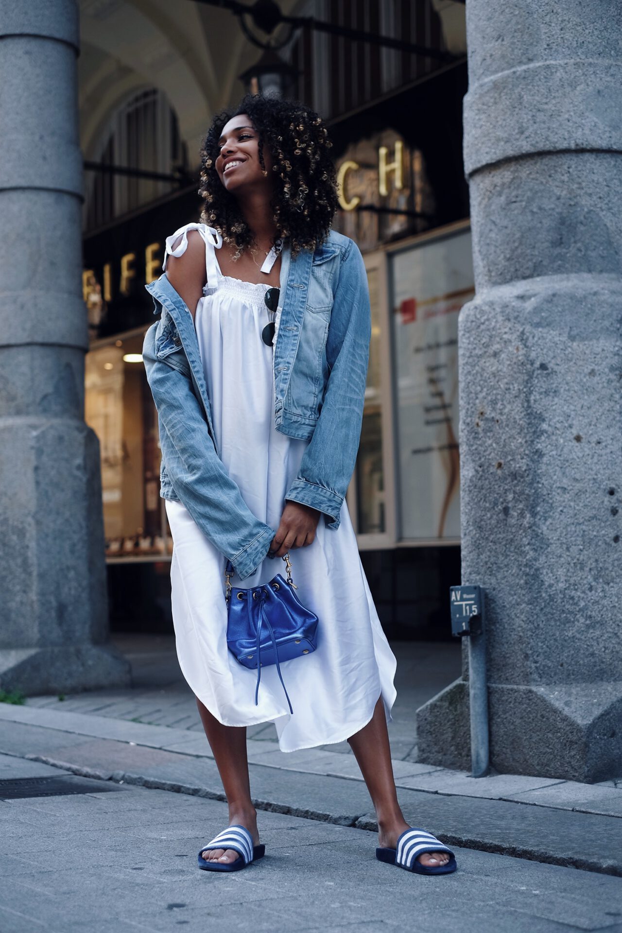 adidas slides street style